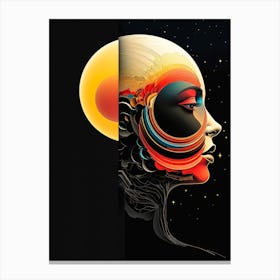 Abstract Illustration Of A Woman And The Cosmos 48 Canvas Print