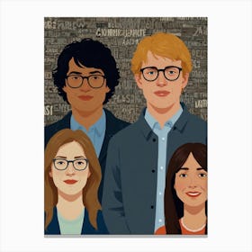 Group Of People In Glasses Canvas Print