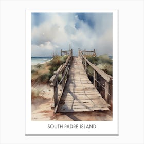 South Padre Island Watercolor 2travel Poster Canvas Print
