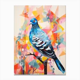 Bird Painting Collage Pigeon 3 Canvas Print