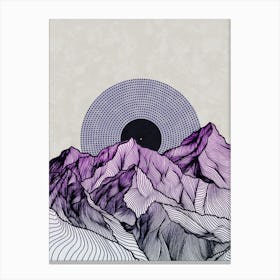 Surreal Sunrise Behind Purple Mountains Canvas Print