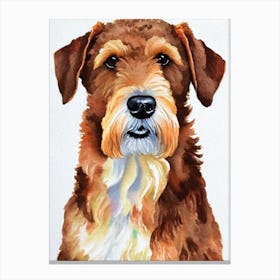 Airedale Terrier Watercolour 5 dog Canvas Print