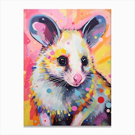  A Posing Possum Vibrant Paint Splash 1 Canvas Print