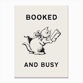 Booked and Busy | Vintage Retro Reading Bookish 2 Canvas Print