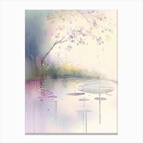 Rain Puddle Water Waterscape Gouache 1 Canvas Print