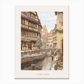 Vintage Winter Poster Colmar France 3 Canvas Print