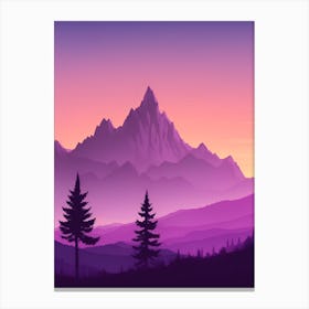 Misty Mountains Vertical Composition In Purple Tone 18 Canvas Print