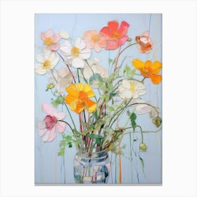 Abstract Flower Painting Portulaca 2 Canvas Print