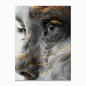 Abstract Portrait Of A Woman Extraordinary femininity woven with threads of gold Canvas Print