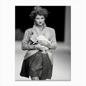 Model Kate Moss Walks Vivienne Westwoods Fall 1995 Rtw Canvas Print