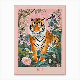 Floral Animal Painting Tiger 3 Poster Canvas Print