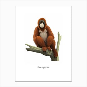 Orangutan Kids Animal Poster Canvas Print