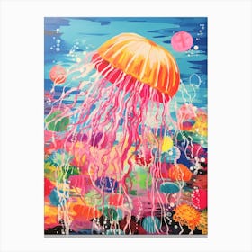 Colourful Jellyfish Illustration 8 Canvas Print