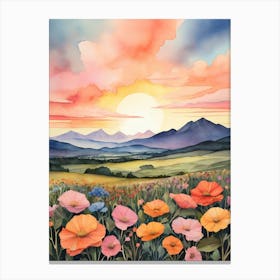 Sunset Poppies Canvas Print