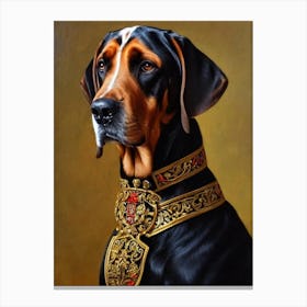 Bloodhound Renaissance Portrait Oil Painting Canvas Print