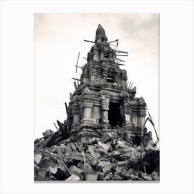 Phnom Penh, Cambodia, Black And White Old Photo 3 Canvas Print