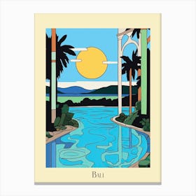 Poster Of Minimal Design Style Of Bali, Indonesia 1 Canvas Print