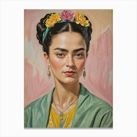 Frida Kahlo On Pink Stampe su tela