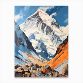 Makalu Nepal China 3 Mountain Painting Canvas Print