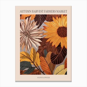 Fall Botanicals Sunflower 3 Poster Canvas Print