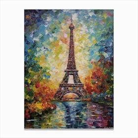 Eiffel Tower Paris France Monet Style 12 Canvas Print