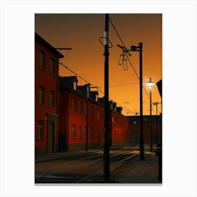 Street Scene At Dusk Canvas Print