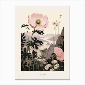 Flower Illustration Anemone 2 Poster Canvas Print