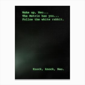 Matrix Wakeup Neo Canvas Print