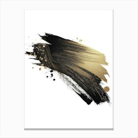 Black And Gold Brush Stroke Canvas Print