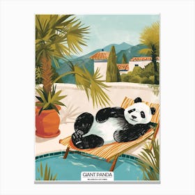 Giant Panda Relaxing In A Hot Spring Poster 129 Canvas Print