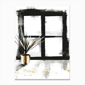 Window With A Plant 4 Canvas Print