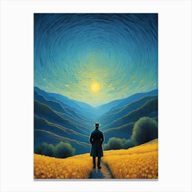 A Man Stands In The Wilderness Vincent Van Gogh Painting (21) Canvas Print