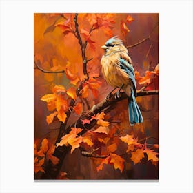 Bird In Autumn Canvas Print