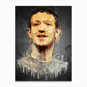 Mark Zuckerberg Paint Canvas Print