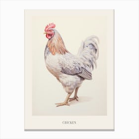 Vintage Bird Drawing Chicken 2 Poster Canvas Print
