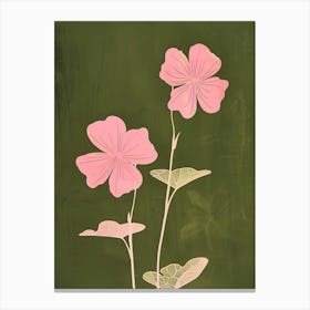 Pink & Green Nasturtium 2 Canvas Print