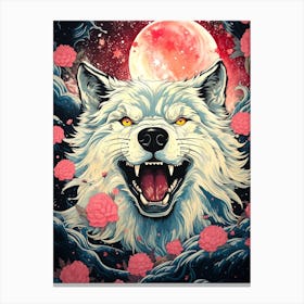 Wolf In The Moonlight 5 Canvas Print