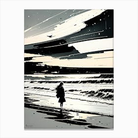 Girl On The Beach Canvas Print