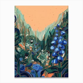 Boho Wildflower Painting Virginia Bluebells 3 Canvas Print