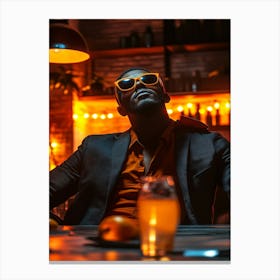 Man In Sunglasses In A Bar Canvas Print