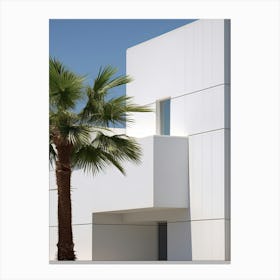 Miami House With A Palm Summer Photography Canvas Print