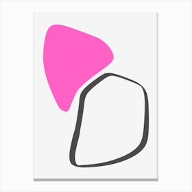 Minimalist Art Pink And Black Canvas Print