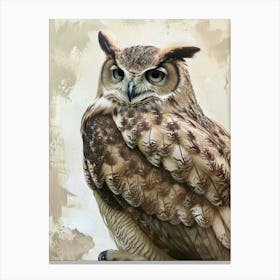 Philipine Eagle Owl Painting 1 Canvas Print