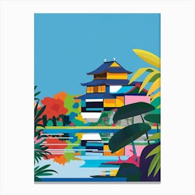 Nijo Castle Kyoto 3 Colourful Illustration Canvas Print