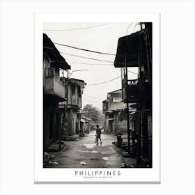 Poster Of Philippines, Black And White Analogue Photograph 2 Canvas Print