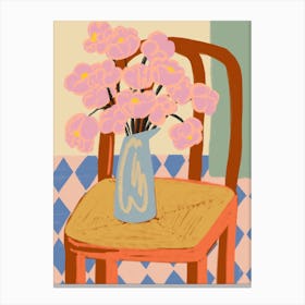 Flowers On A Chair Canvas Print