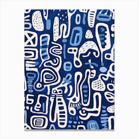 Blue Abstract Painting Canvas Print