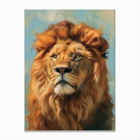 Barbary Lion Portrait Close Up Illustration 2 Canvas Print