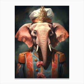 Elephant In Uniform Canvas Print