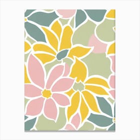 Statice Pastel Floral 4 Flower Canvas Print